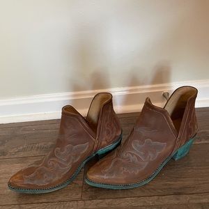 Cowboy Booties Brown w/Turquise